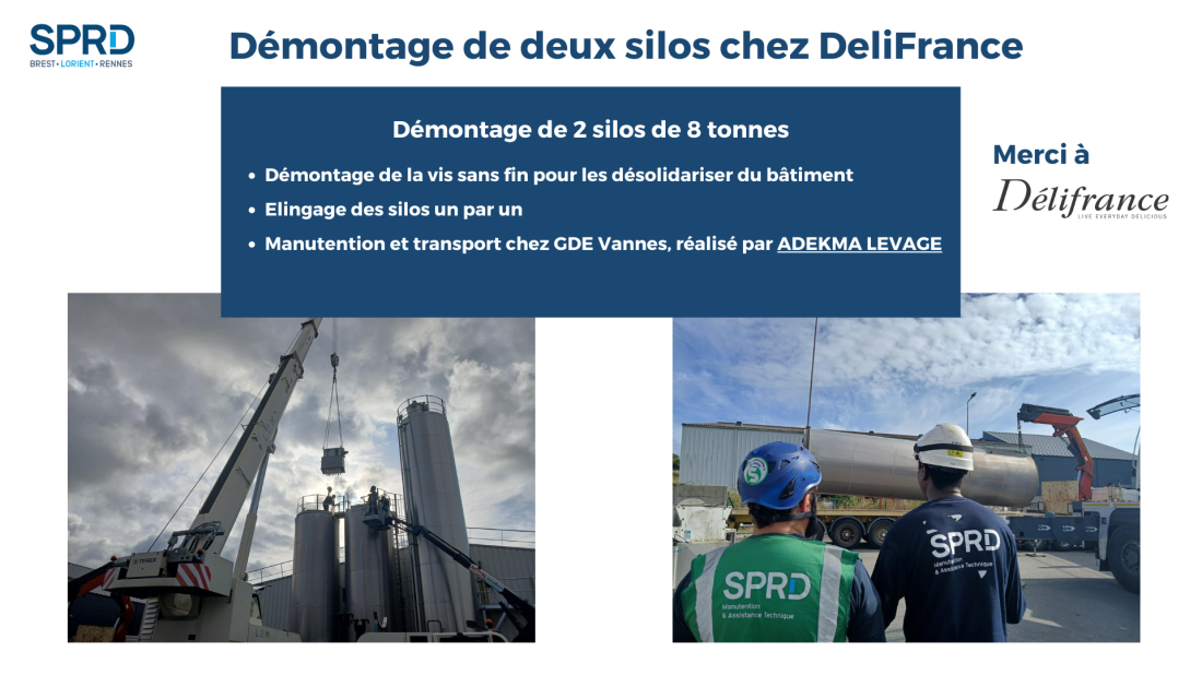 D&eacute;montage de deux silos chez D&eacute;lifrance