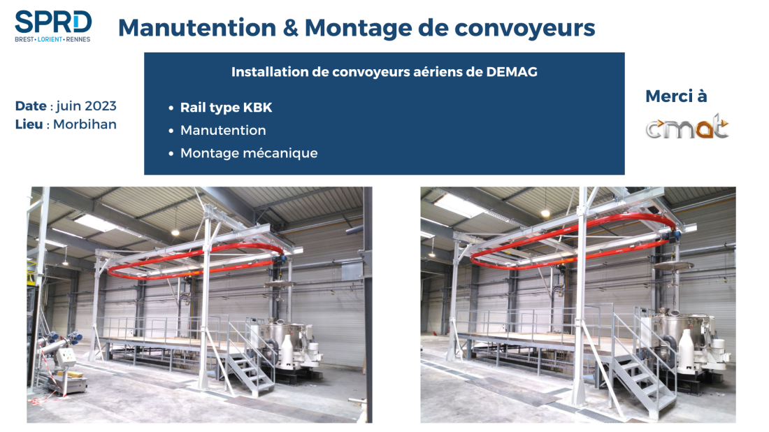 Manutention & Montage m&eacute;canique de convoyeurs a&eacute;riens