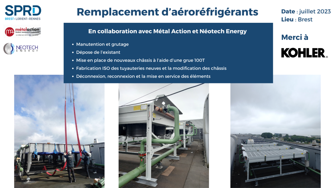 ? Manutention, tuyauterie et alimentation &eacute;lectrique d&rsquo;a&eacute;ror&eacute;frig&eacute;rants, un chantier r&eacute;ussi ! 