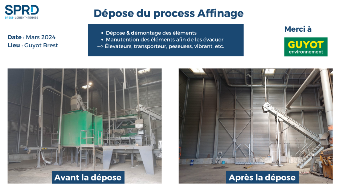 chantier de manutention SPRD Brest - D&eacute;pose de la cabine du t&eacute;l&eacute;ph&eacute;rique